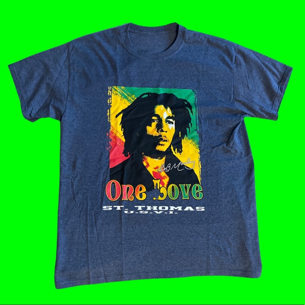 St Tomas bob Marley shirt